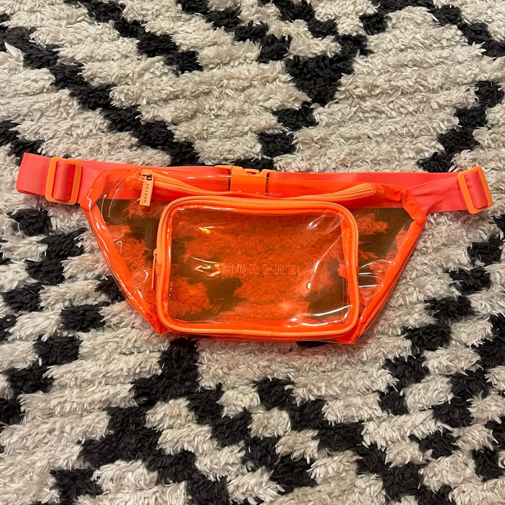 Morphe Orange Transparent Crossbody Belt Bag